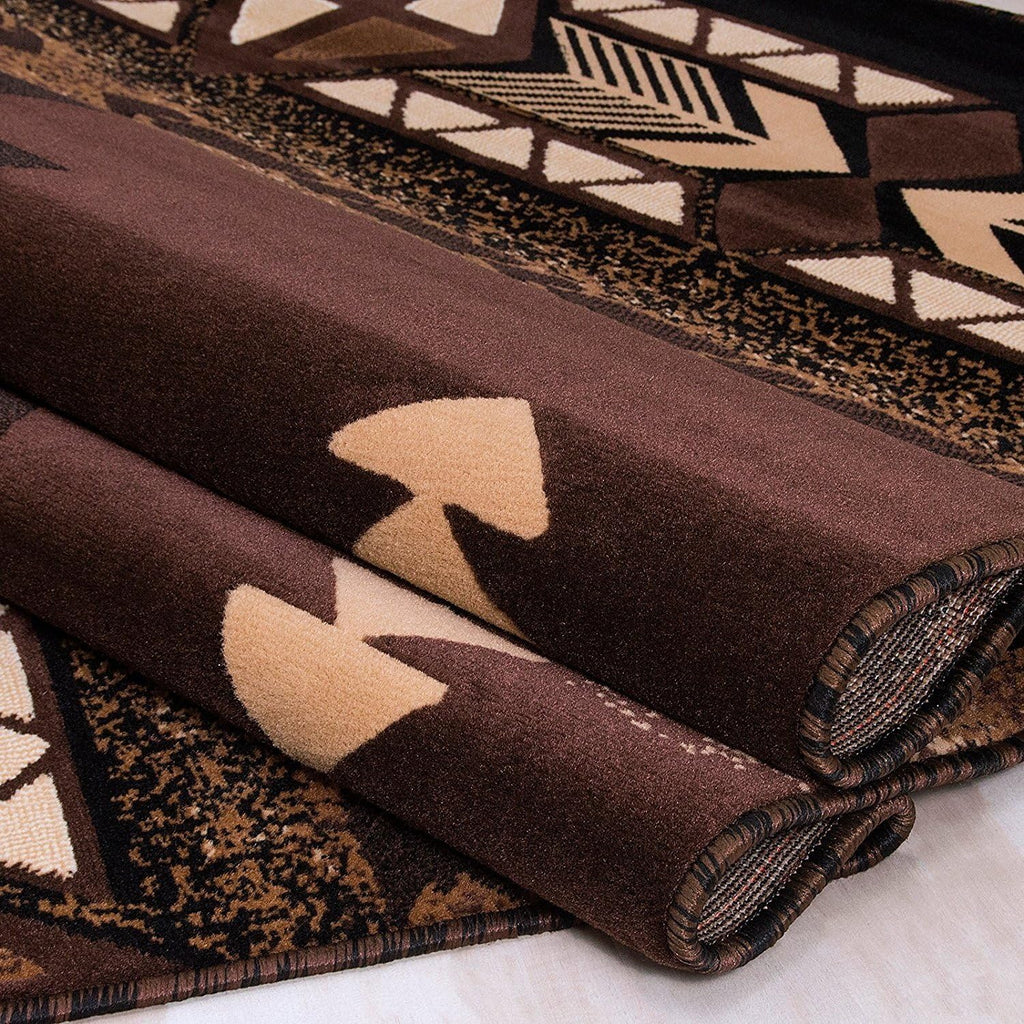 Southwest Native American Indian Chocolate Carpet Area Rug (8 Feet X 10 Feet)