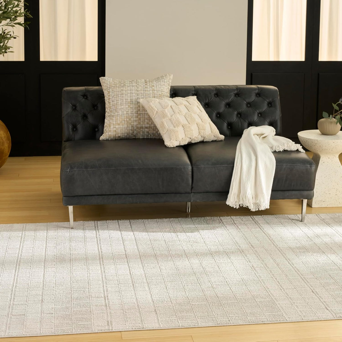 Home Nordic Ivory Area Rug - Easy Clean, Non Shedding, Bed Room, Living Room, Dining Room, Kitchen