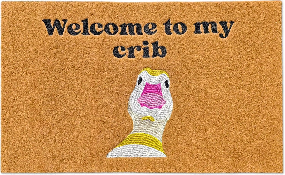 "Welcome to My Crib" Doormat, 18 x 30 Inch Funny Goose Door Mat