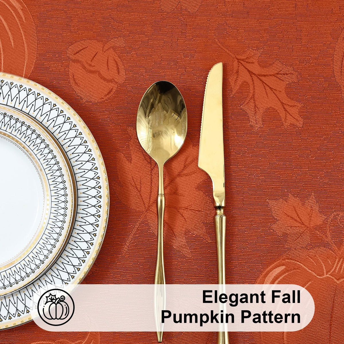 54x54 Inch Thanksgiving Jacquard Sqaure Table Cloth for Fall