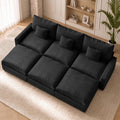 Modular Sectional Sofa with 3 Movable Ottomans, 107" Cloud Couch Sectional