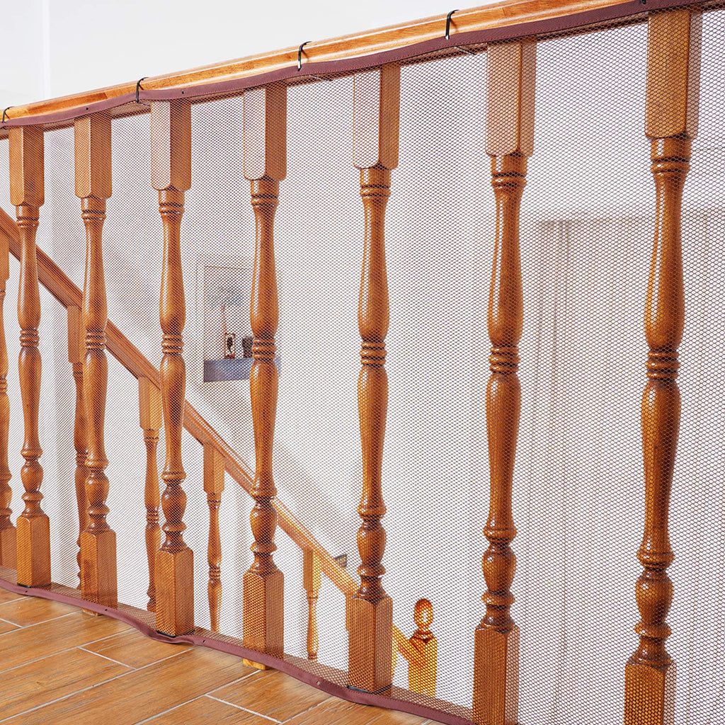 Gates for Stairs with Banister, Guard Safety Net for Baby, 15ft x 3ft Stair Railing Mesh Barrier for Kids, Cats