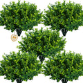 Artificial Greenery Plants Outdoor UV Resistant Fake Plants Boxwood Shrubs Grass,20 Bundles Home Garden Office Patio