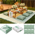 Extra Large Outdoor Rug Boho Picnic Blanket with Table Runner and 6 Throw Pillows Covers for Outdoor Essentials Beach