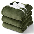 Bedsure Heated Blanket Queen Size, Dual Control Electric Blanket, Green
