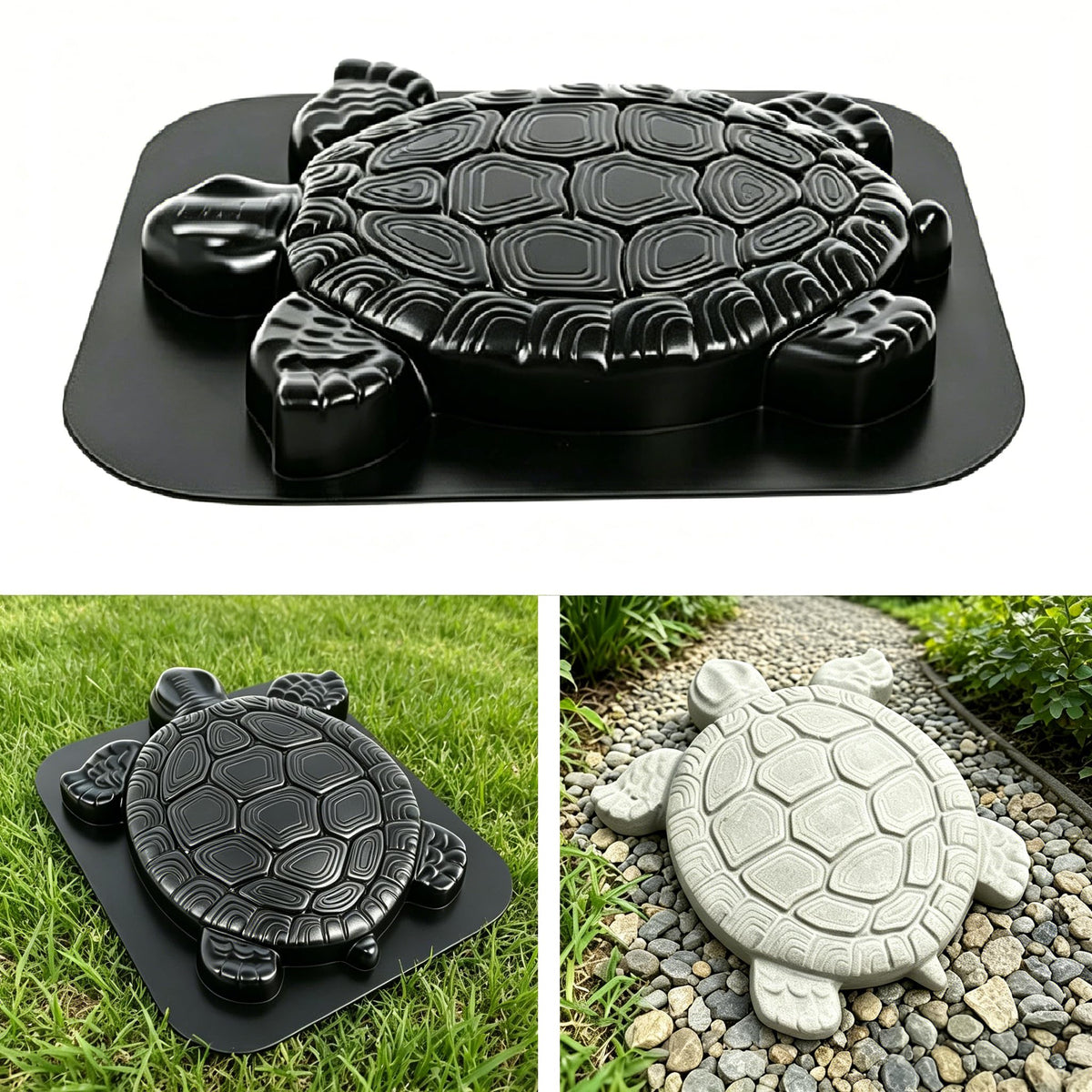 Shaped Stepping Stone Mold, Reusable Concrete Cement Mold for Garden Path Walkway, 17.3"×15" DIY ABS Paver Mold with