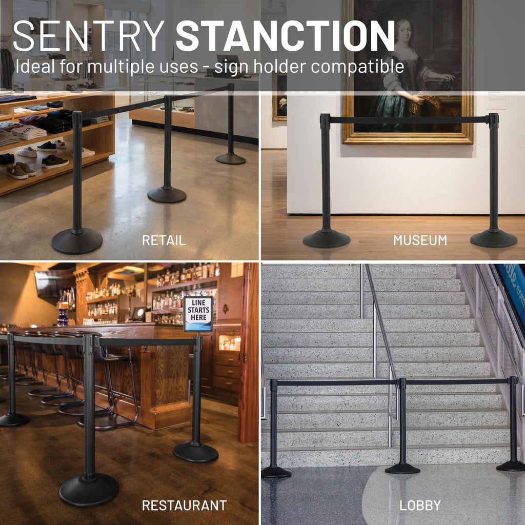 Sentry Stanchion - 6.5' Retractable Chevron Belt (2-Pack)