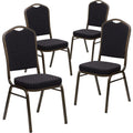 Hercules Crown Back Stackable Banquet Chair, Black, 4-Pack