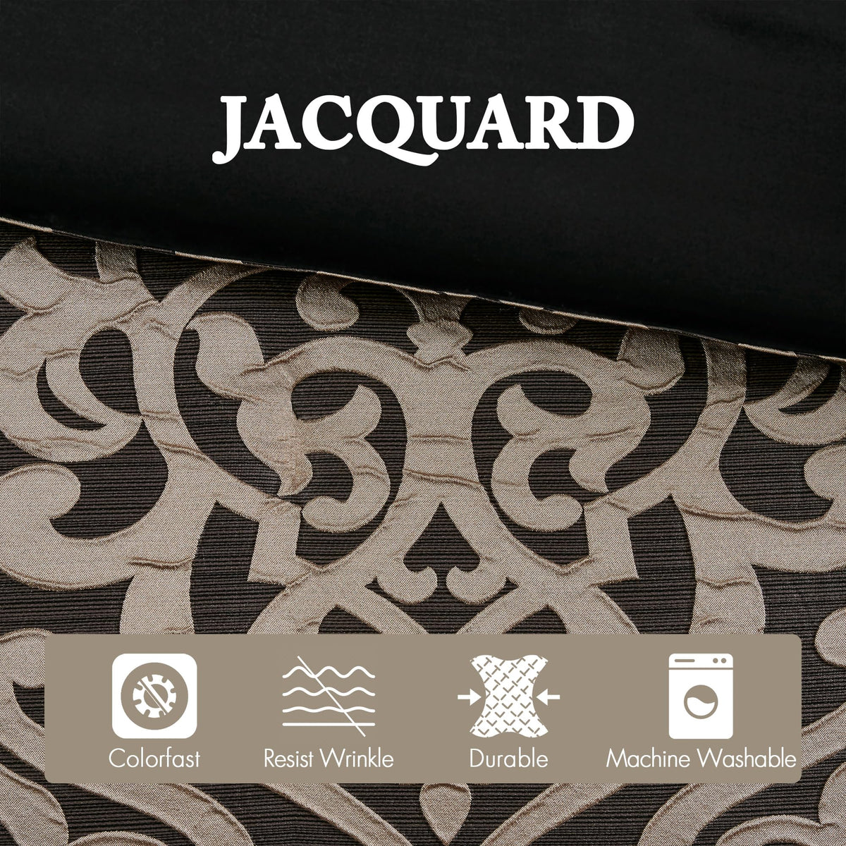 Damask Medallion Jacquard Comforter Set, 8PC King Bedding Set