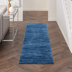 Essentials Navy Blue 2'2" x 10' Area Rug - Easy Clean, Non Shedding, Bed Room, Living Room, Dining Room, Kitchen