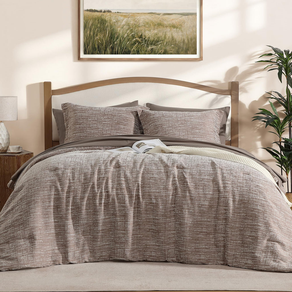 Comforter Set Chenille Textured 7 Pieces Bed in a Bag