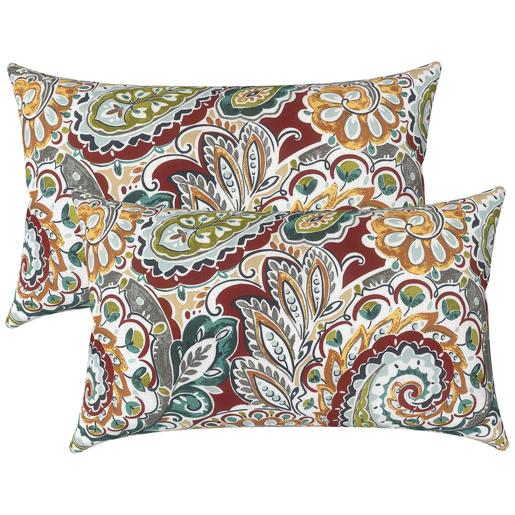 Outdoor/Indoor Lumbar Pillow Covers ONLY, Decorative Patio Lumbar Cushion Covers, Water Repellent Garden Cushion Cases
