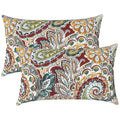 Outdoor/Indoor Lumbar Pillow Covers ONLY, Decorative Patio Lumbar Cushion Covers, Water Repellent Garden Cushion Cases