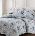 Cotton Flannel Duvet Cover Set - Oversized, Ayana Floral, 170 GSM, 3-Piece Luxury Bedding, Snowman Navy Red
