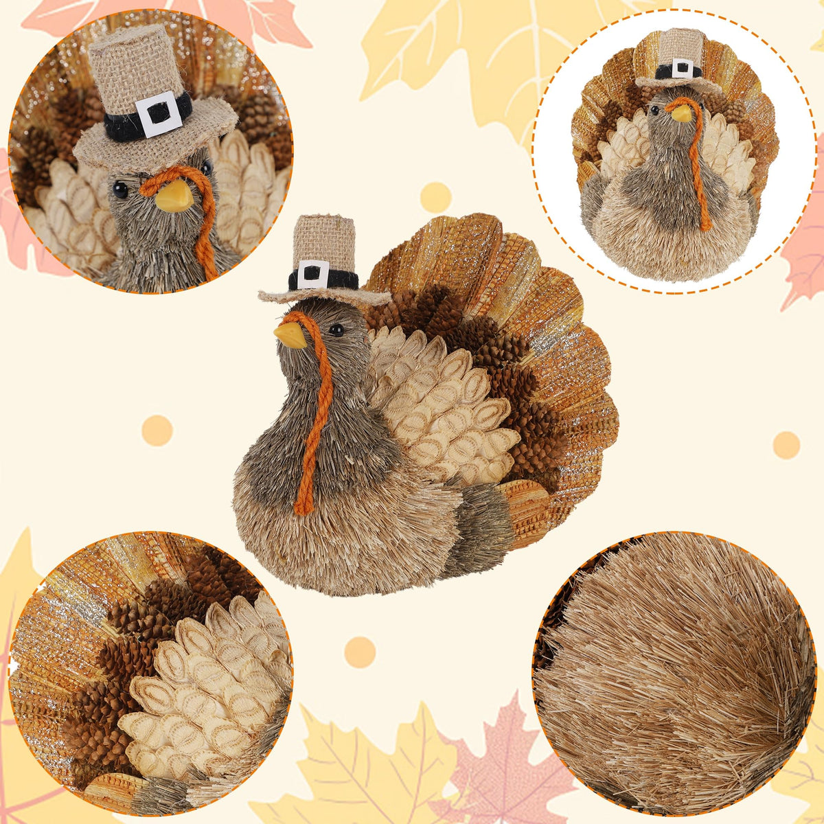 Thanksgiving Turkey Decor for Table Centerpiece