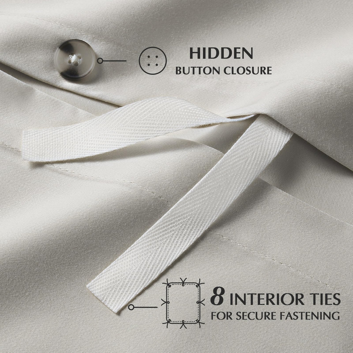 100% Rayon from Bamboo Duvet Cover Set, Frost Gray