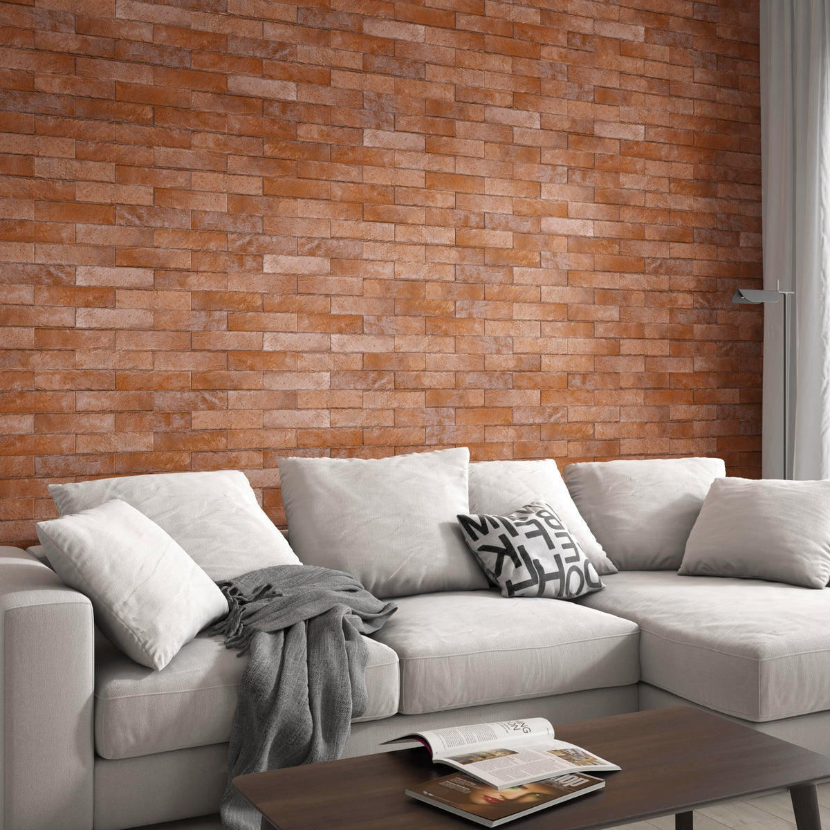Brooklin Brick Cotto 2-3/8" x 9-3/4" Porcelain Floor and Wall Tile