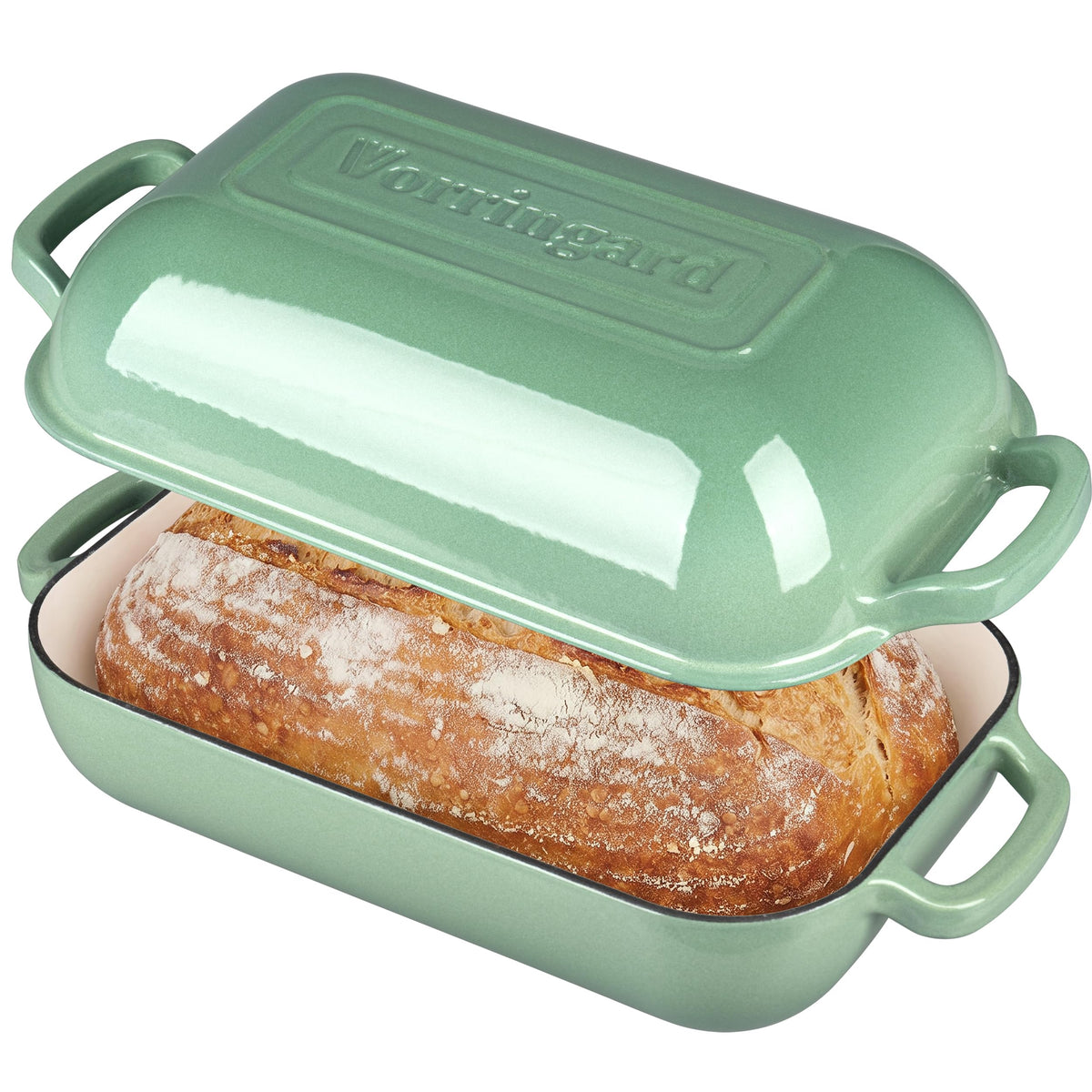 Large Cast Iron Dutch Oven Dome Pot with Lid, Enameled Bread Oven, Bread Pan made Sourdough Bread Baking, 6QT