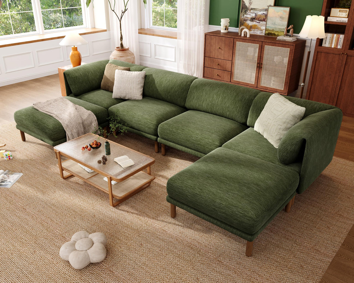 Modern Modular Sectional Couches, Sectional Cload Sofa, Green