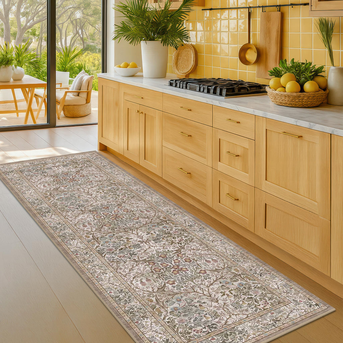 Moss Green 2'6" x 8' Runners s Non Slip, Extra Long Floor Runner Indoor, Washable Rubber Backing Stain Resistant