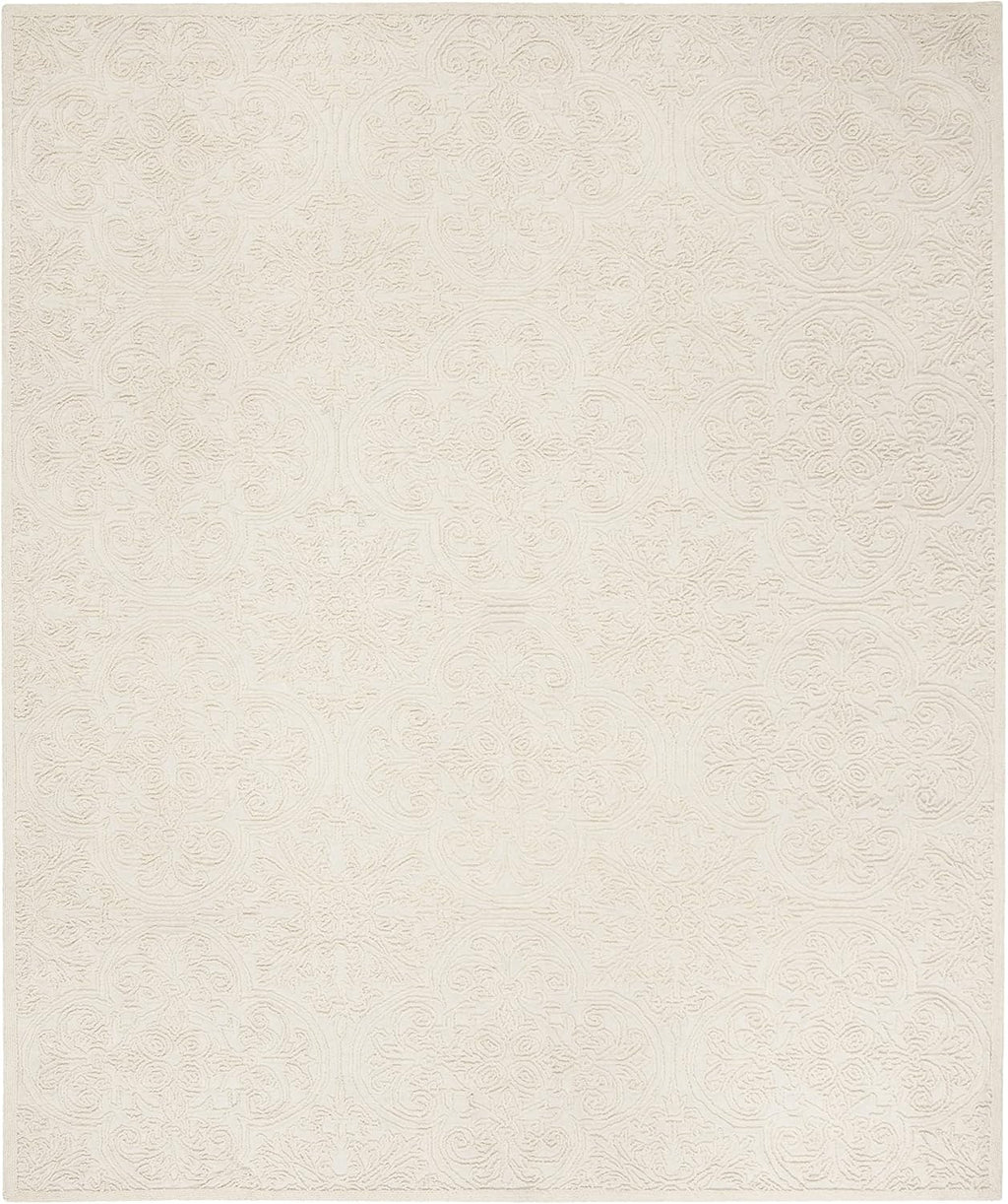 X Area Rug Collection, Ivory, Handmade Wool, Ideal, Dining Space (MSR3511C)