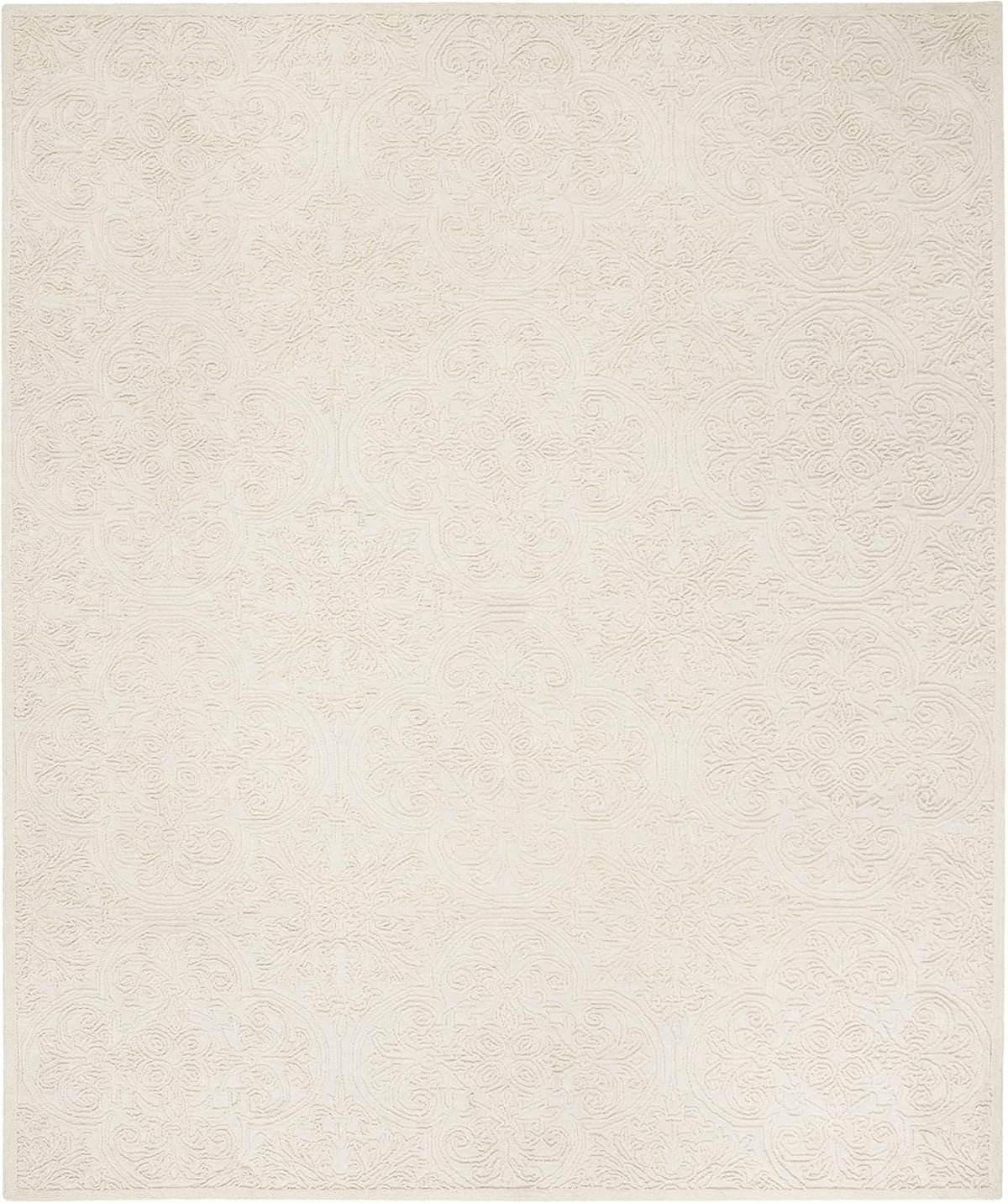 X Area Rug Collection, Ivory, Handmade Wool, Ideal, Dining Space (MSR3511C)