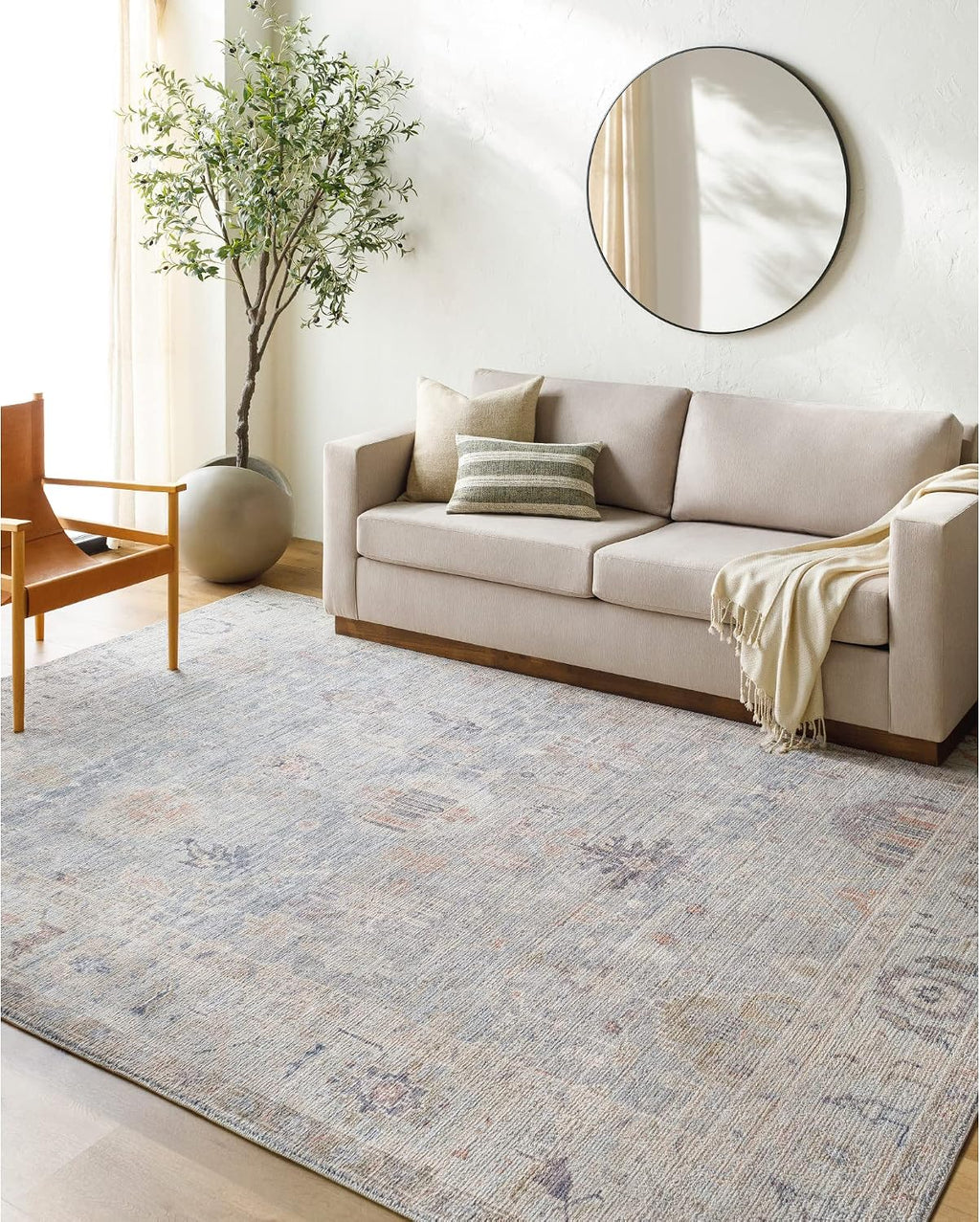 X Becki Owens Marlene Vintage Medallion Area Rug, Pale Blue