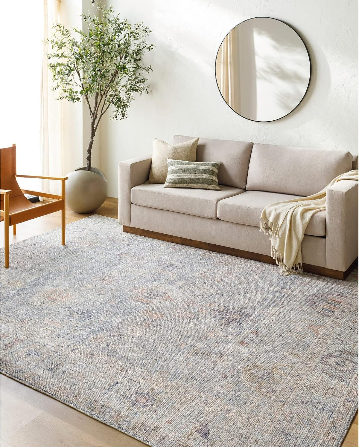 X Becki Owens Marlene Vintage Medallion Area Rug, Pale Blue