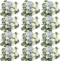 Peonies Artificial Flowers Bulk, 12 Bundles Fake Silk Peonies Faux Eucalyptus Bouquet Realistic Peony Floral