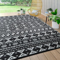 Outdoor Rugs 9'x12' s Clearance Waterproof Black&White 02#