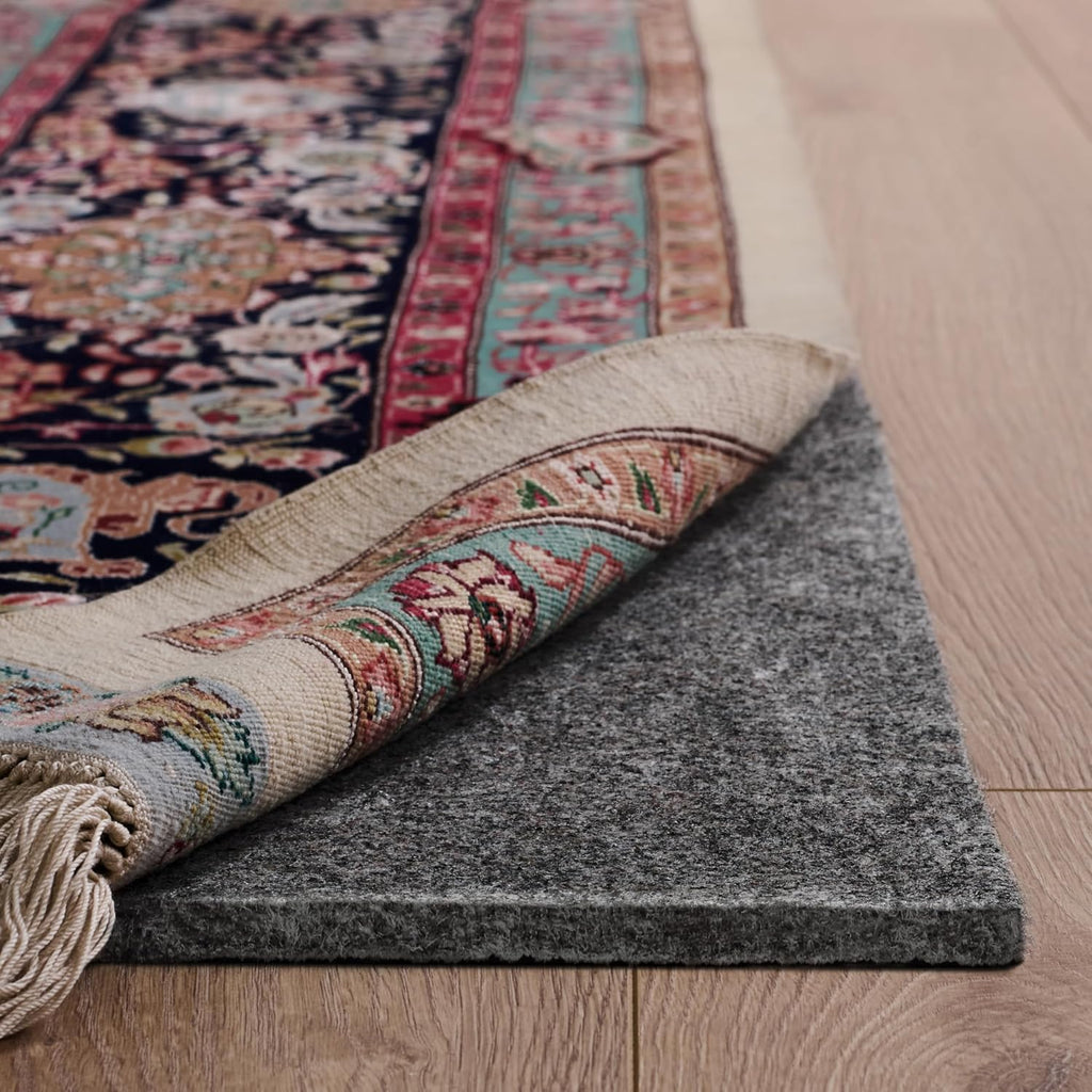 Dual Surface Rug Pad - 5' x 7', 1/4" Thick, Felt + Rubber, Non-Slip & Durable Design for Hard Floors & Carpet, Grey