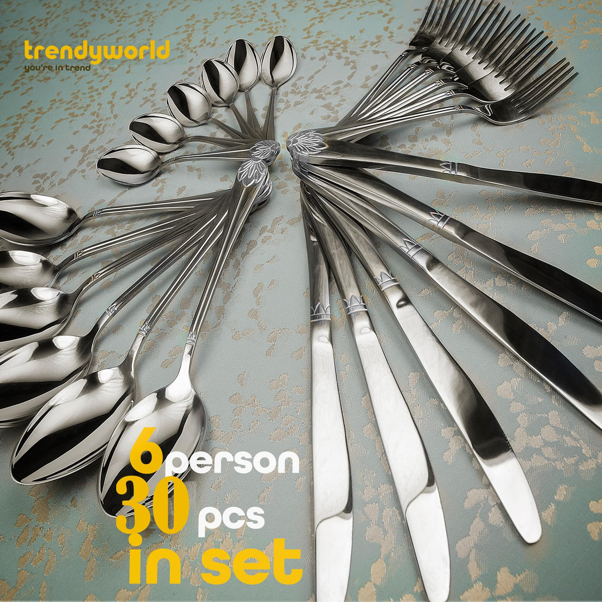 Silverware Set Limited Edition - 30 Piece Family Dinnerware Set - Flatware Set for 6 - Silver Tableware Set - Spoons