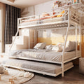 Twin Over Full Bunk Beds with Trundle, Heavy Duty Metal Triple Bunk Bed Frame