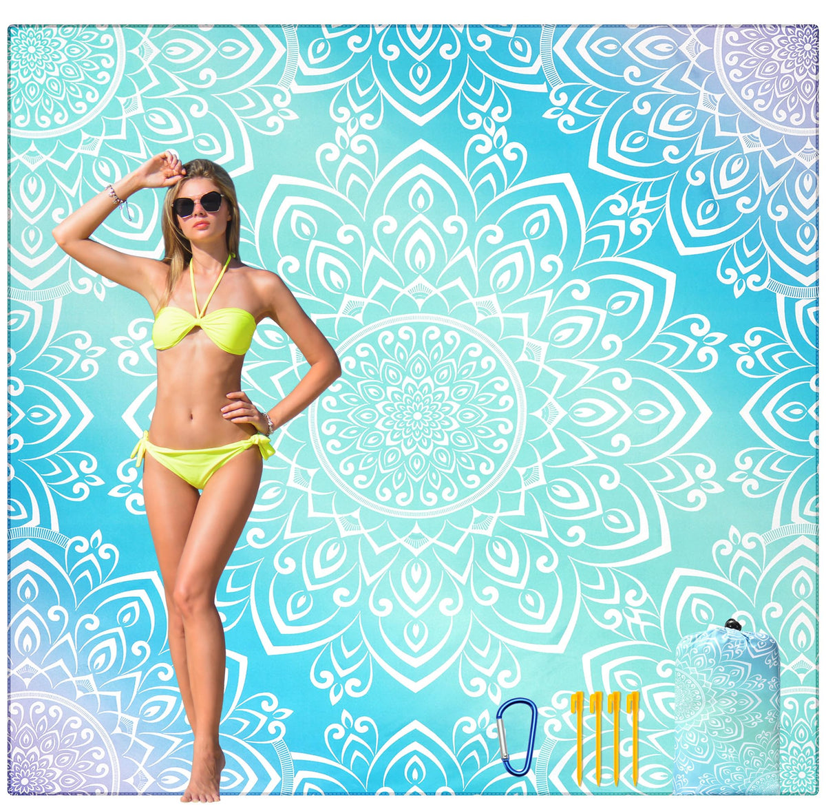 Beach Blanket Waterproof Sandproof Quick Drying Mat for 1-8 Adults