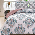 Floral Queen Comforter Set with Sheets, 7 piece Luxury Vintage Bedding, Soft Microfiber Bed in a Bag, Cozy