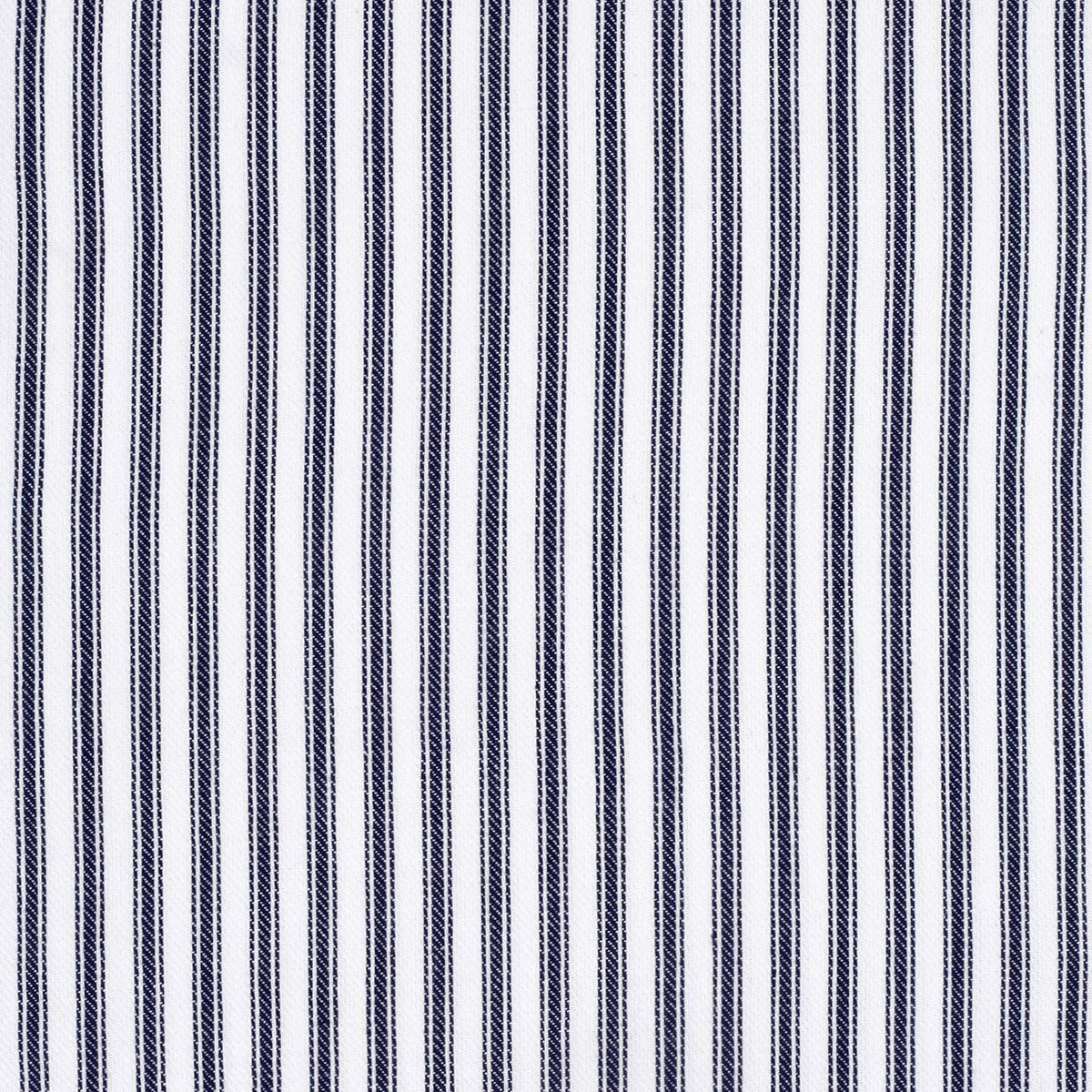 Navy Blue and White Ticking Stripe Woven Cotton 72 Inches W x 72 Inches L