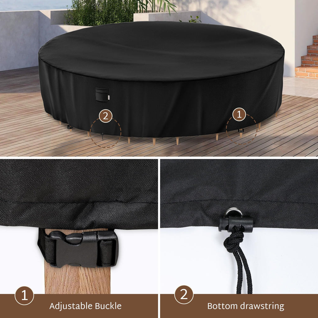 Large Outdoor Round Table Cover 120 x 34 inch 10 ft Patio Furniture