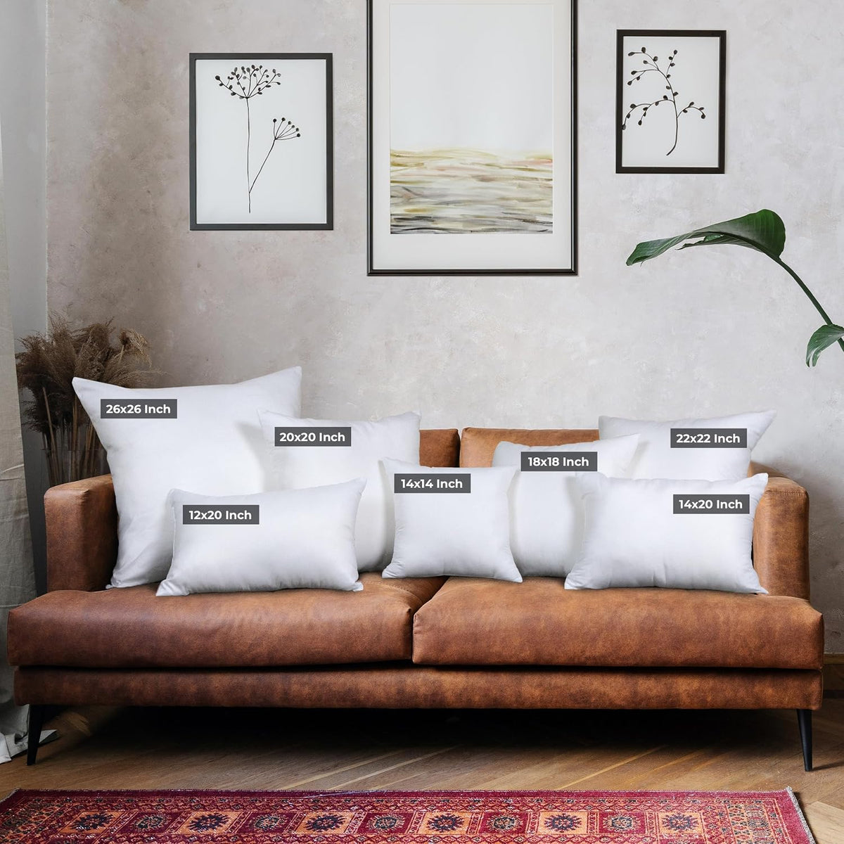 Throw Pillows, Decorative 18x18 Pillow Inserts - Set of 4