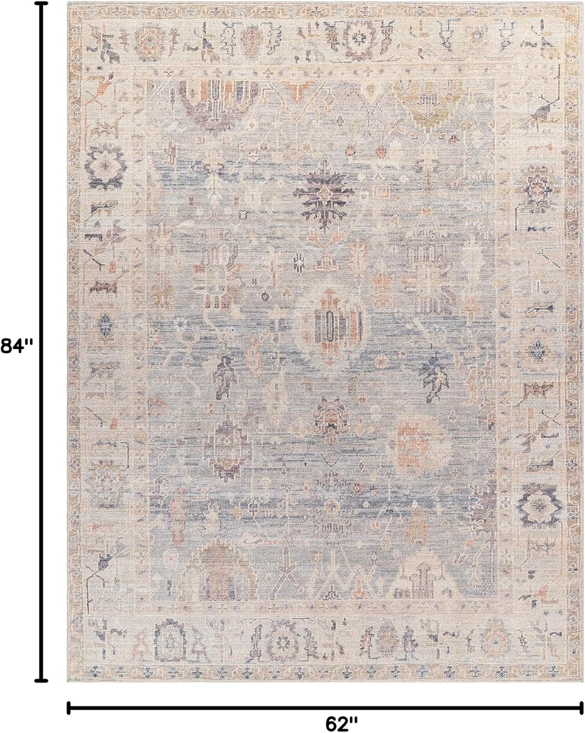 X Becki Owens Marlene Vintage Medallion Area Rug, Pale Blue