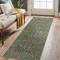 Washable Kitchen Runner Rug, Non Slip Mat, Emerald Green