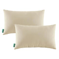 Indoor Outdoor Lumbar Pillows, Waterproof Outdoor Pillows Set of 2 Furniture, 12×20 Inch, Beige
