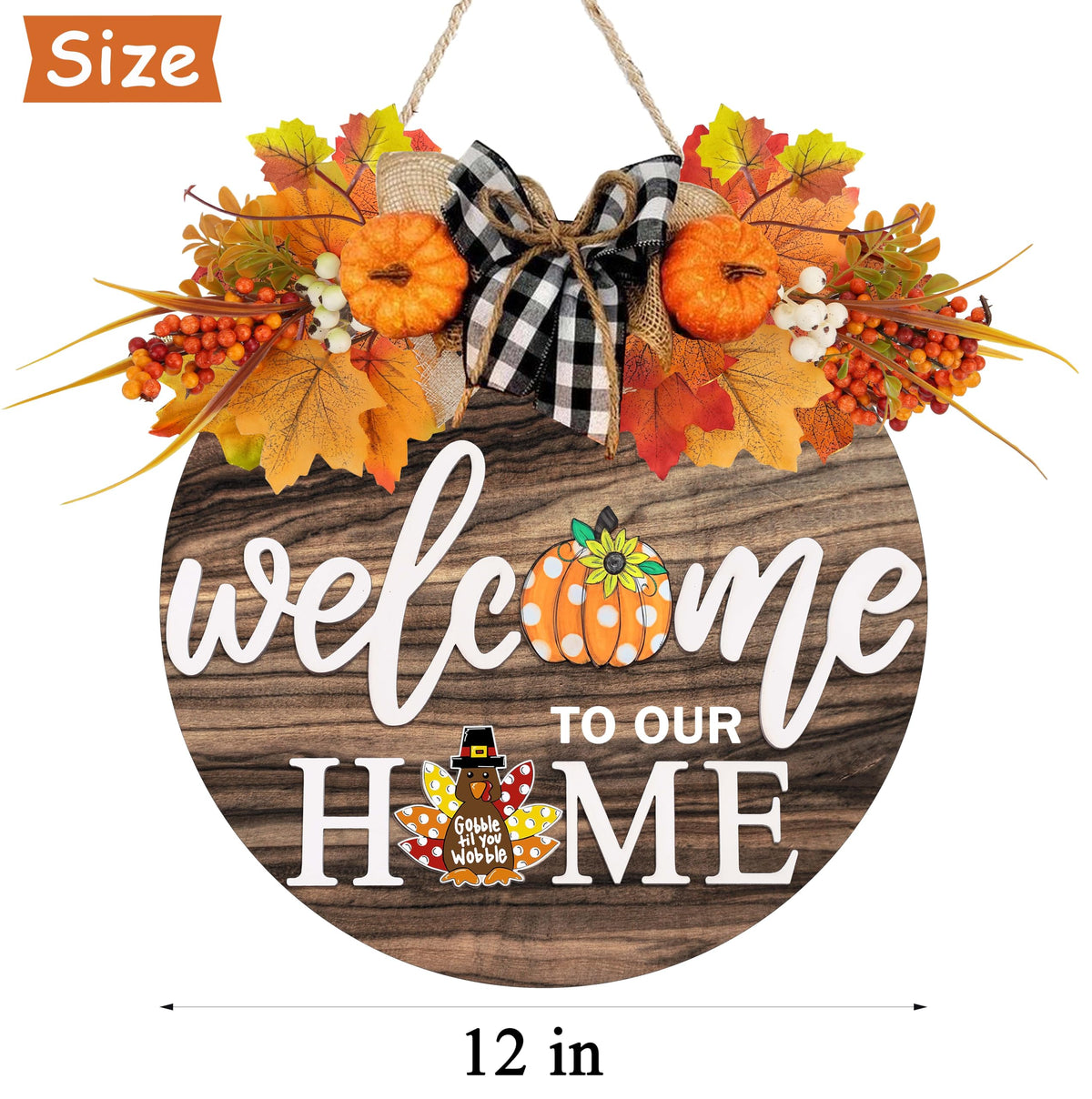 Interchangeable Welcome Sign for Front Door with 4 Seasonal Wreaths 21 Changeable Icons, Farmhouse Rustic Outdoor