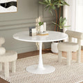 Inspired Saarinen Style Tulip Round Pedestal Dining Table — White, 39″ Round