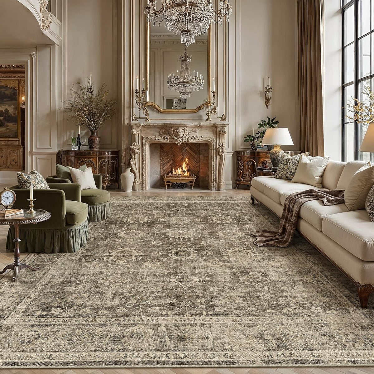 Brown Vintage Area Rug