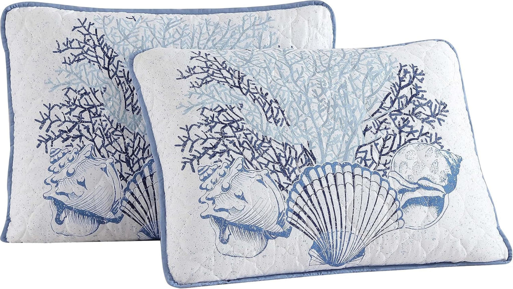 Coastal 3-Piece Quilt Set, Beach Delight Denim