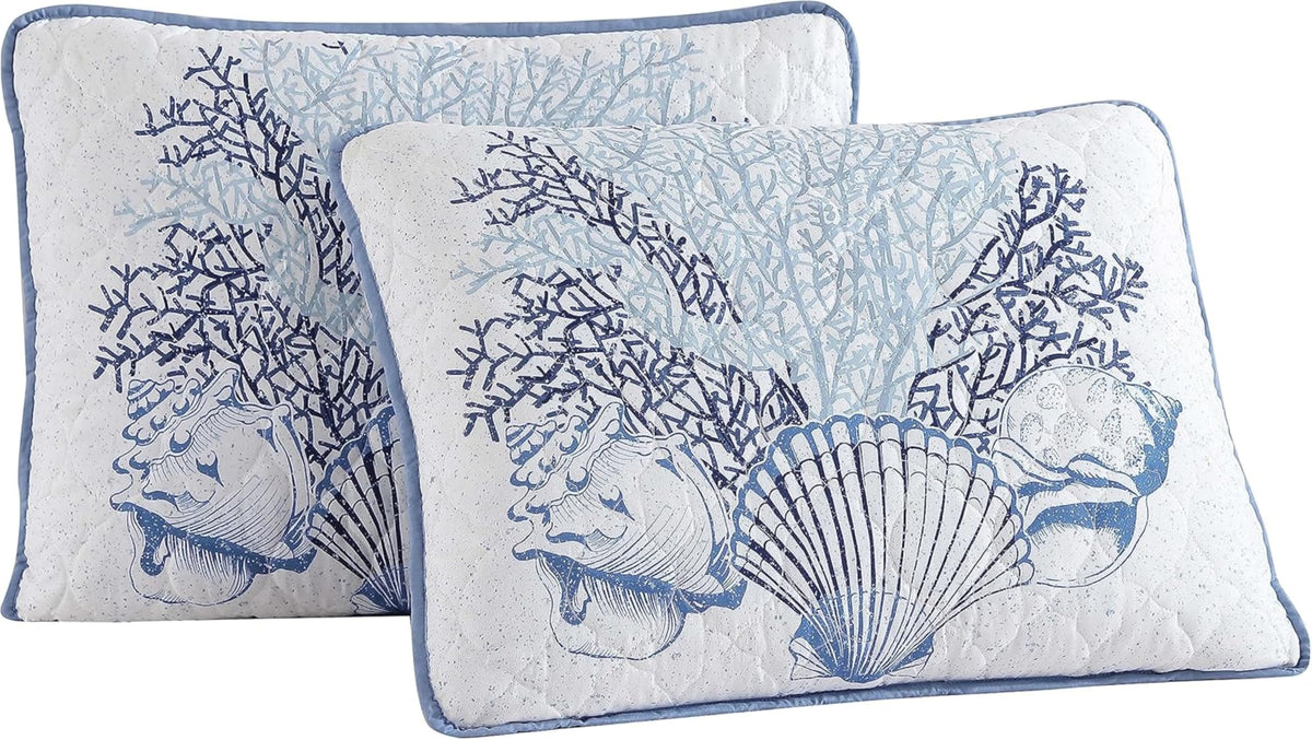 Coastal 3-Piece Quilt Set, Beach Delight Denim