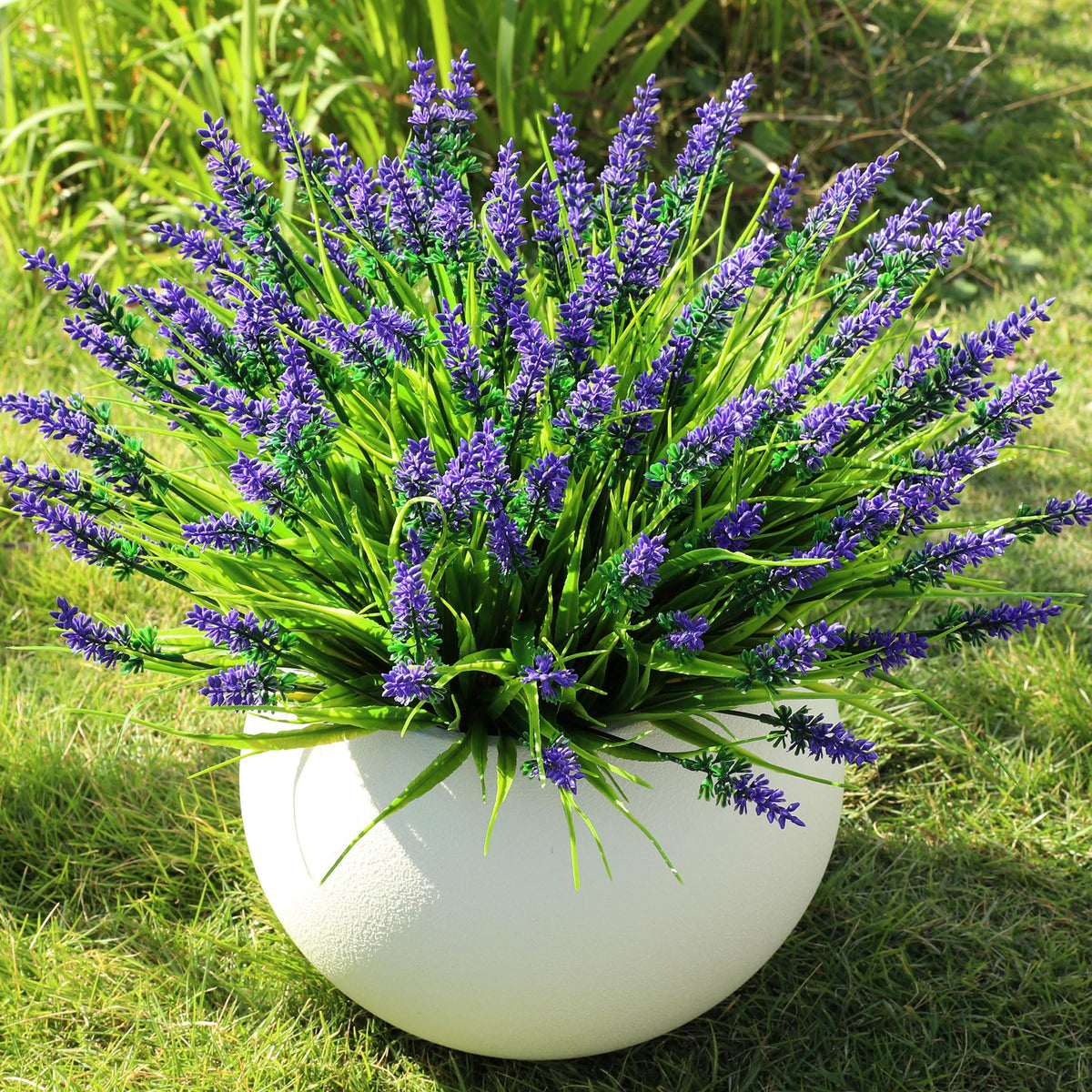 16PCS Artificial Flowers for Outdoors, Fake Lavender Plant, Purple