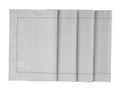 Cotton Linen Woven Placemats Light Grey, 14 x 19 in, Set of 4