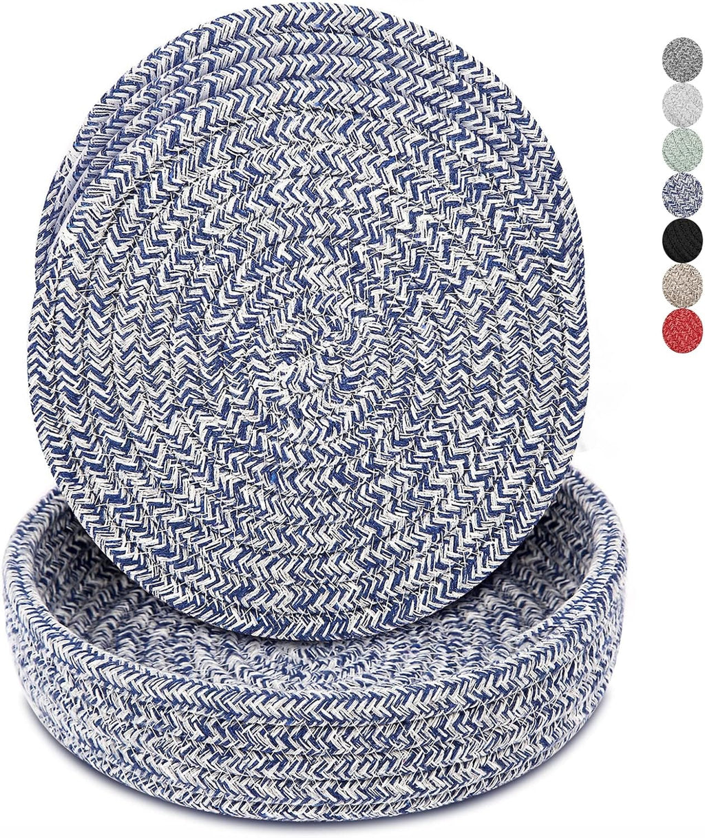 Trivets for Hot Dishes, Pots and Pans, Hot Pads with Storage Basket, Pot Holders, Heat Resistant Mat Protect Counter - Set of 4