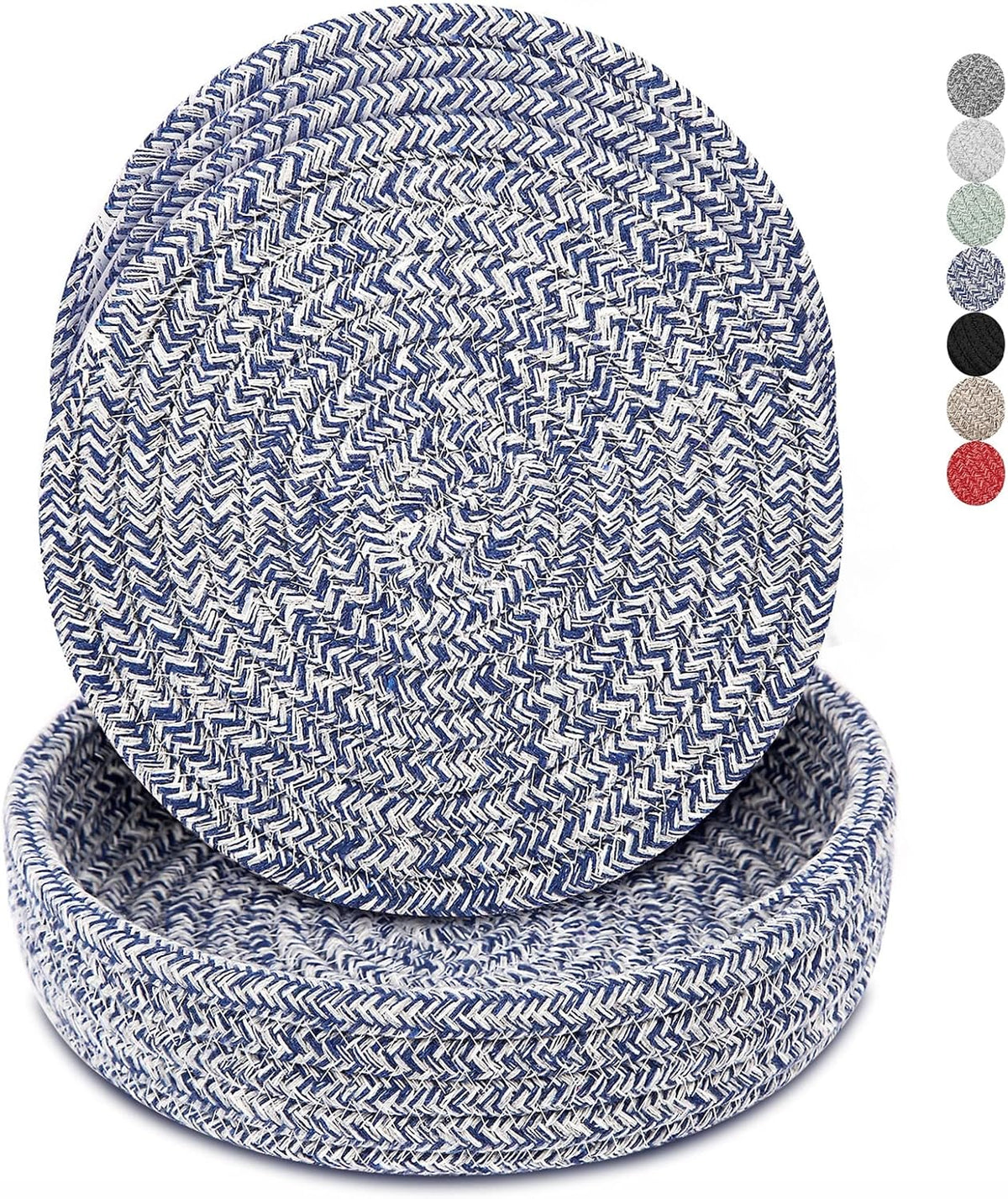 Trivets for Hot Dishes, Pots and Pans, Hot Pads with Storage Basket, Pot Holders, Heat Resistant Mat Protect Counter - Set of 4